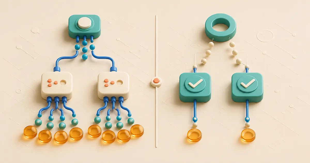 Bundle-processing modules with many amber credits contrasted with successful actions using individual task tokens