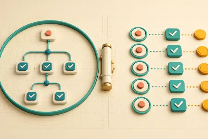 One bounded workflow execution contrasted with several individually counted successful action tasks