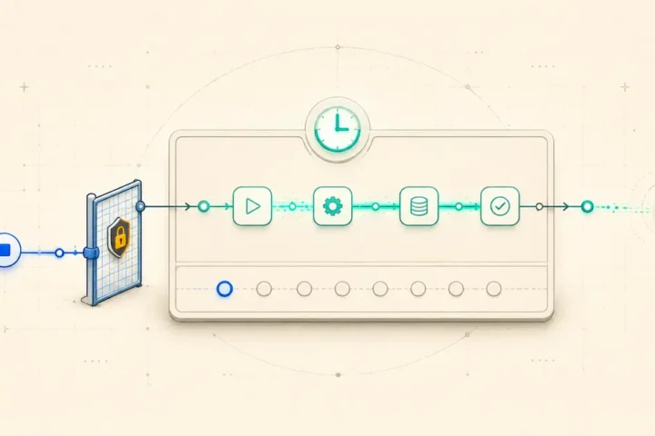 One active workflow execution with a second incoming execution paused at a guarded gate