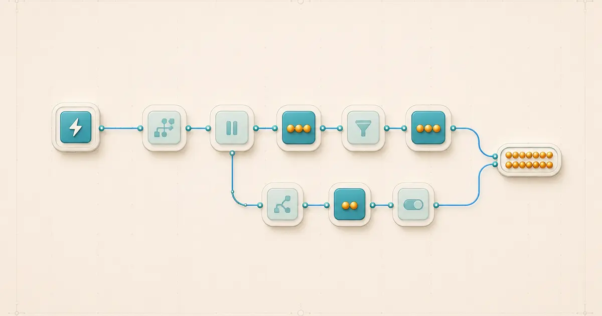 A multi-step Zap with free control steps and task tokens from successful actions converging into a total usage tray